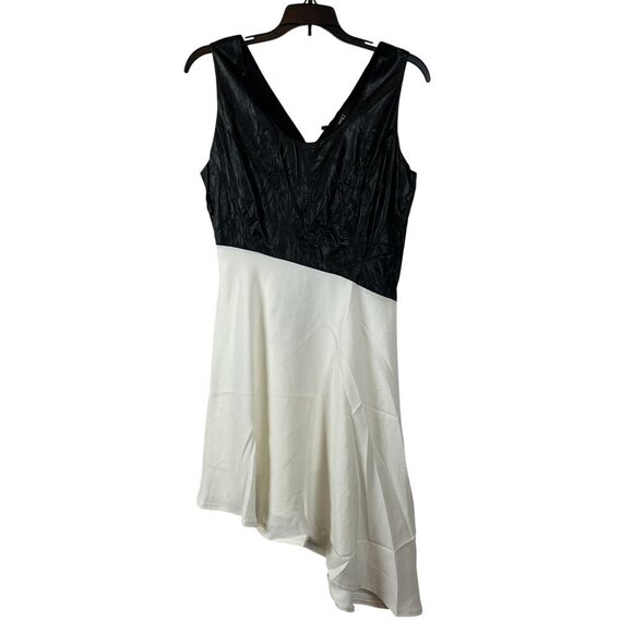 Very J Women Faux Leather Asymmetrical Sleeveless Dress Size M - Picture 1 of 8